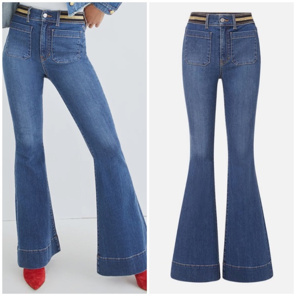 Veronica Beard Denim - Veronica Beard flare jeans with patch pockets